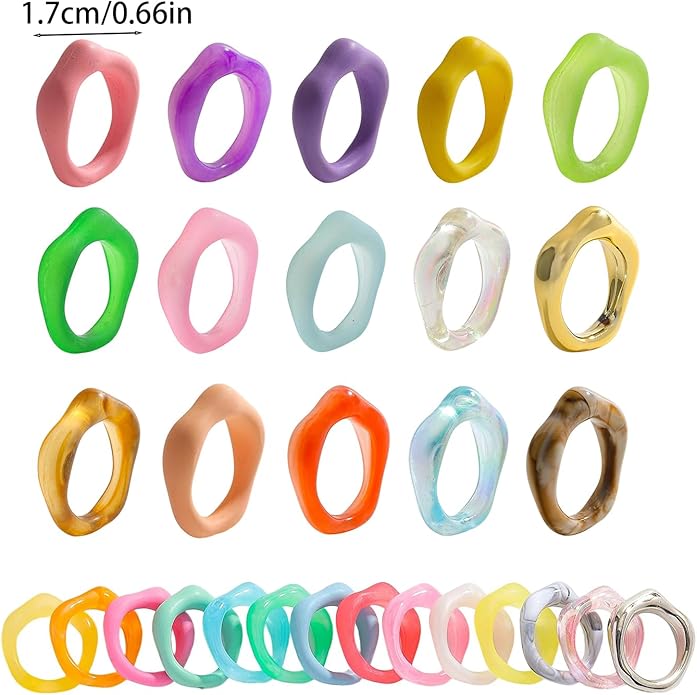 Colorful Acrylic Resin Knuckle Rings Set for Women, Chunky Leopard Print Candy-Colored Stackable Rings, Trendy Translucent Statement Ring for Everyday Party Wear Bulk Assortment