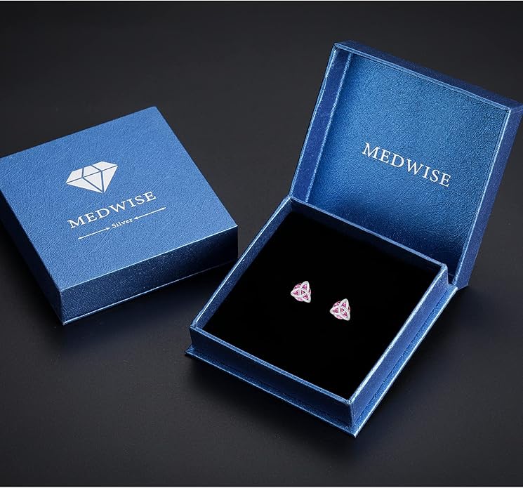 MEDWISE 925 Sterling Silver Birthstone Stud Earrings for Women Birthday Jewelry Gifts for Daughter Mother Women Valentines Day Gifts for Her