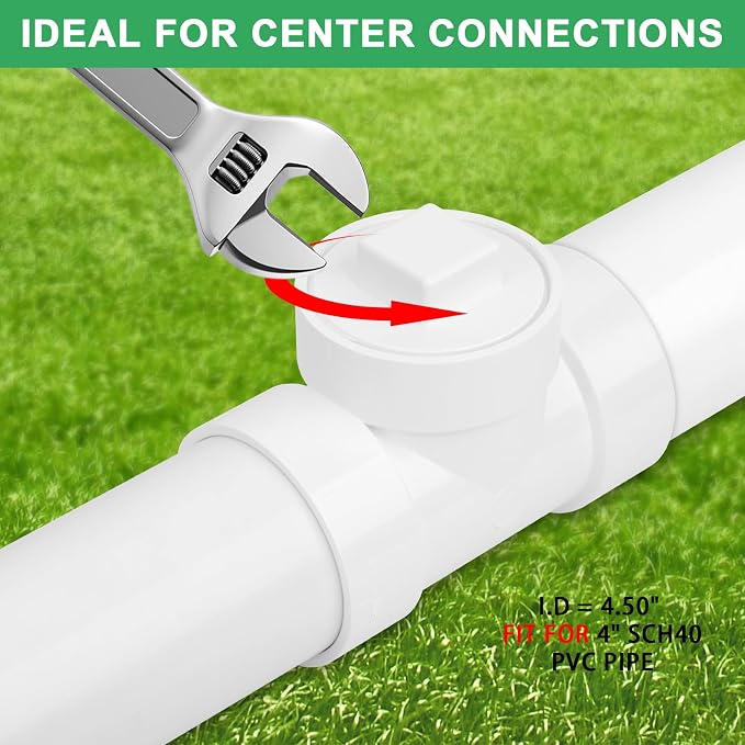 4IN PVC DWV Cleanout Tee with Plug Pipe Fitting SCH40 4IN DWV PVC Sewer - Image 3