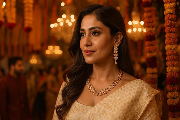Touchstone Indian wedding jewelry set gold traditional necklaces for women statement rhinestone sets hollywood glamour style crystal stone bridal costume golden necklace