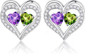 Iefil Valentines Day Gifts for Her - 925 Sterling Silver Birthstone Earrings, Anniversary Birthday Gifts for Women Wife Girlfriend Mom
