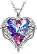 Kate Lynn Angel Wings Heart Necklaces for Women, Birthday Anniversay Christmas Gifts for Mom Wife Daughter Girfriend, Symbol of Love, Protection and Eternal Hope