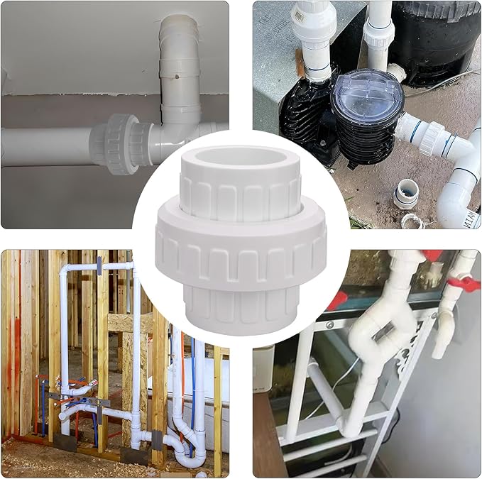 1-1/2" PVC Union Coupling Pipe Fitting PVC Adapter Schedule 40, EPDM O-Ring - Image 8