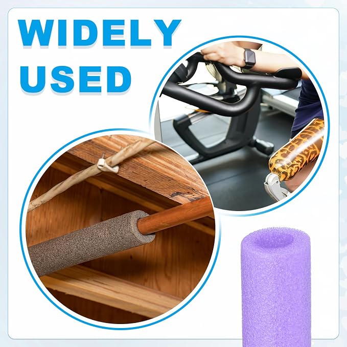 PATIKIL Pipe Insulation Foam Tube 3/8" x 3.3FT x 13/16" Purple 2 Pcs | Heat - Image 5