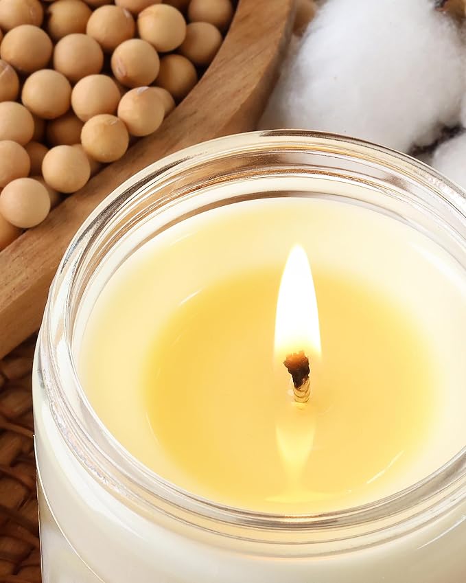 AOOVOO Vanilla Cream Odor Eliminating Candle - 9 oz Soy Candles - Image 6