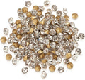 Fashewelry 3mm Pointed Back Clear Glass Rhinestone 1440pcs Mini Crystal Diamante Gems Gold Plated for Nail Art Craft Replacing Jewelry