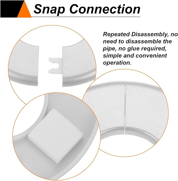 HARFINGTON 2pcs Wall Split Flange 64mm/2.5" Self-Adhesive Plumbing Cover Plates - Image 4