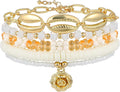 Shell Bracelet Seashell Boho Beaded Stretch Bracelets for Women Summer Beach Bracelets Starfish Charm Bracelet Stackable Gold Plated Bracelets Set for Women