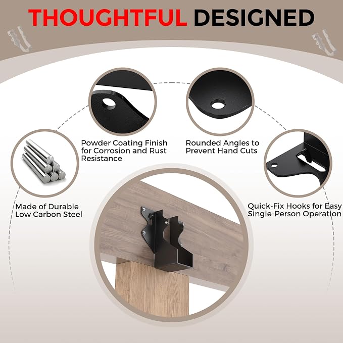 20Pcs Black 2x4 Joist Hangers for Wood, 18 Gauge Metal Face Mount Joist Hanger - Image 4