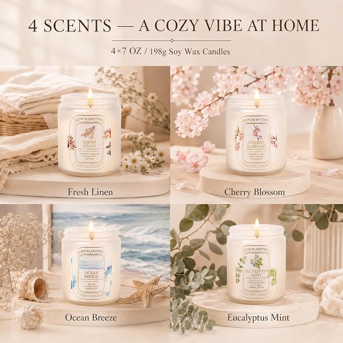 4 Pack Scented Candles for Women: Natural Soy Candles for Home Scented | - Image 4