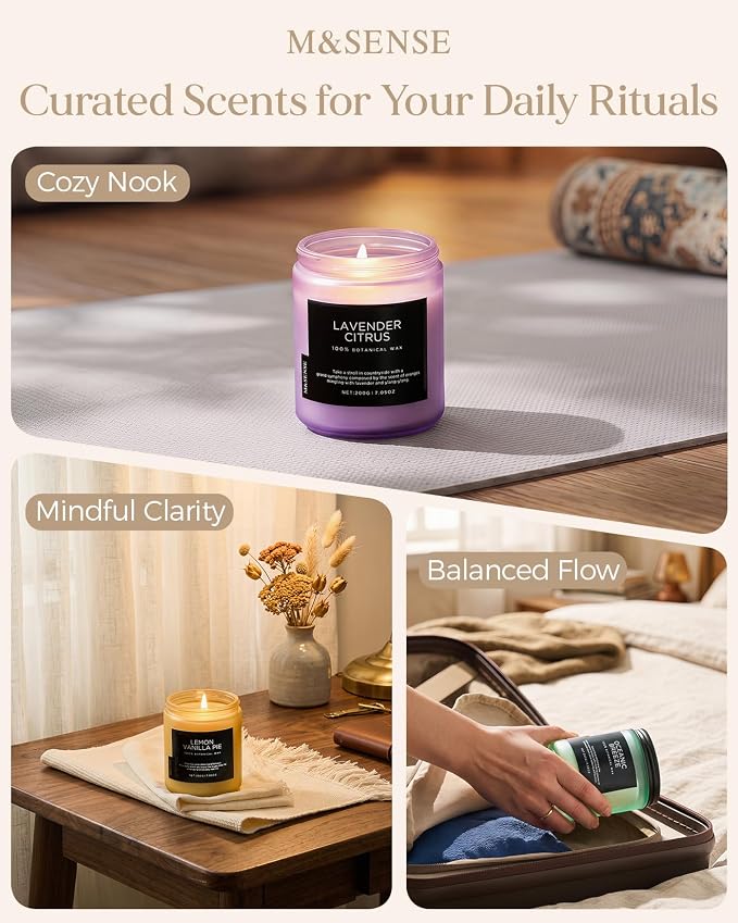 M&SENSE Neroli Tea Scented Candles, 7.05oz Non Toxic, Natural Soy Wax | 50 - Image 7