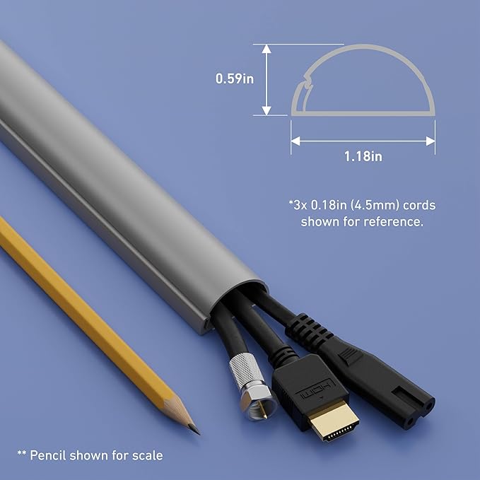 D-Line Half Round Cord Hider, Patented Cable Cover, Hide TV Wall Mount Wires - Image 3