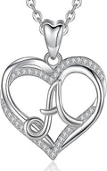 INFUSEU Unique Initial Necklaces for Women Girls Small Heart Letter Jewelry, Meaningful Personalized Gifts