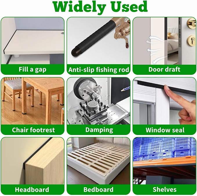 Weather Stripping Door Seal Black, 1Inch Wide X 1/8 Inch Thick, Air Conditioner - Image 5
