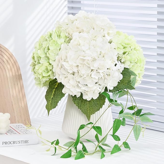 2Pcs 21in Hydrangea Artificial Flowers, Latex Real Touch Hydrangeas | Lifelike - Image 6