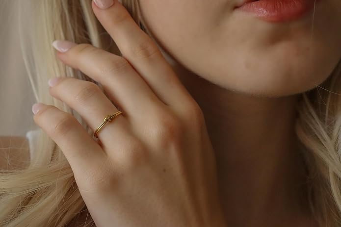 Elegant 18K Gold Plated Stainless Steel Ring – Fine Metal-Plated Jewelry with Durable, Scratch-Resistant Design for Daily Wear & Special Occasions
