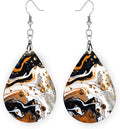 Teardrop Wood Earrings Light Weight Printed Image Dangle Jewelry, Fun and Funky