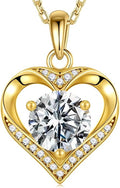 MOOSEA Valentines Day Gifts for Her - 925 Sterling Silver Heart Moissanite Pendant Necklace 1-3 Carat VVS1 Clarity Moissanite, Anniversary Birthday Gift for Women Mom Wife Girlfriend