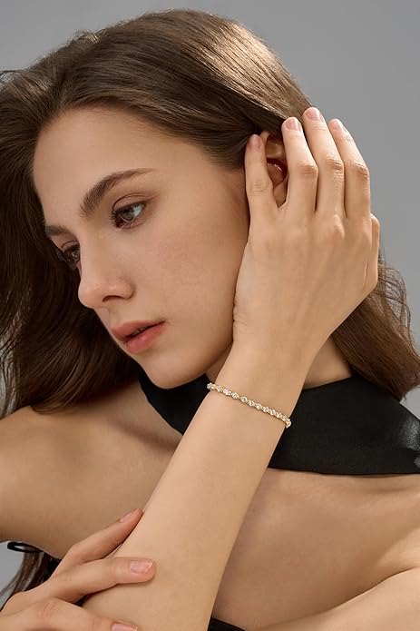 14K Gold Filled Tennis Bracelet for Women-3mm,4mm 5mm CZ Stone Classic Gold Bracelet for Women, Valentines, Mothers, Christmas Jewelry Gift for Women