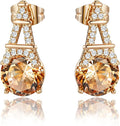 Alphabet Earring for Women, 18K Gold Plated Brass with Cubic Zirconia.