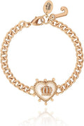 Juicy Couture Bracelet 7-7.5", Goldtone Heart Charm and Toggle Bracelets for Women, Juicy Jewelry