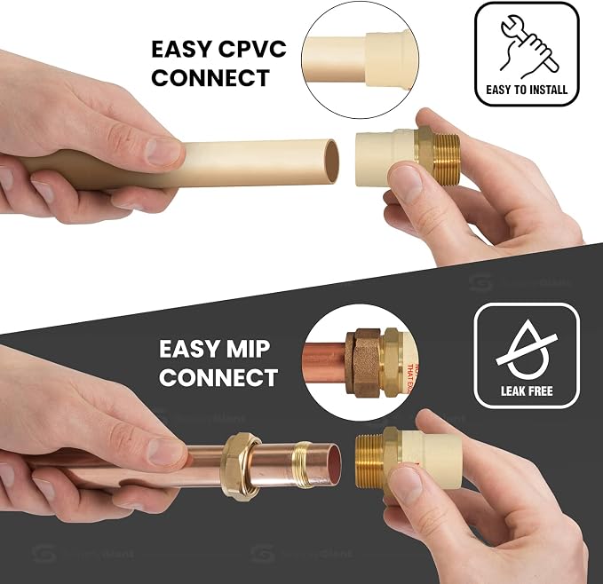 Supply Giant CSDQN300 Male x CPVC Adapter Transition Pipe Fitting Durable Over - Image 3