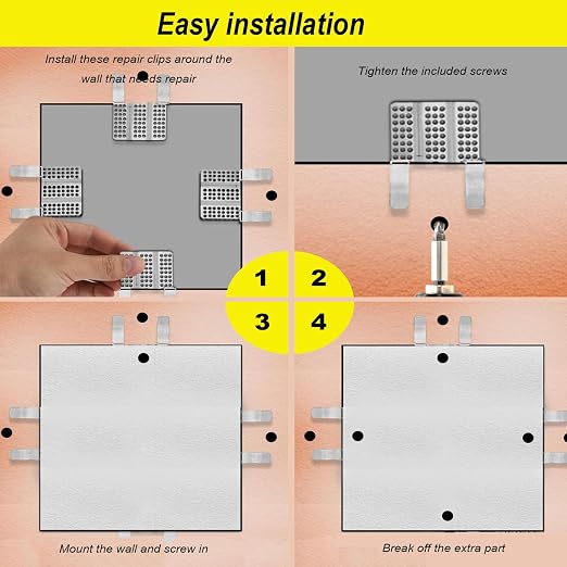 20 Pack Drywall Repair Clips, Easy Drywall Repair Kit, Stainless Steel Wall - Image 4