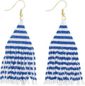 INK+ALLOY Game Day Earrings for Women, Luxe Beaded Fringe Earrings for Football Gameday Outfits, Handmade Jewelry for College Students, Team Gifts, Teachers, Football Moms