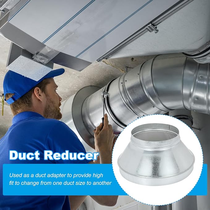 PATIKIL 16 Inch to 10 Inch Duct Reducer, Galvanized Steel Round Air Duct - Image 4