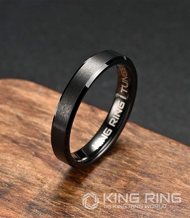 King Ring Tungsten 4/6/8/10mm Rings – Super Polished Matt Finish Tungsten Rings – Designed in USA