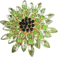 Rhinestone Large Flower Brooches Pins for Women Fashion Sparkly Crystal Sunflower Statement Brooch Unique Wedding Party Suit Dress Jewelry Accessories