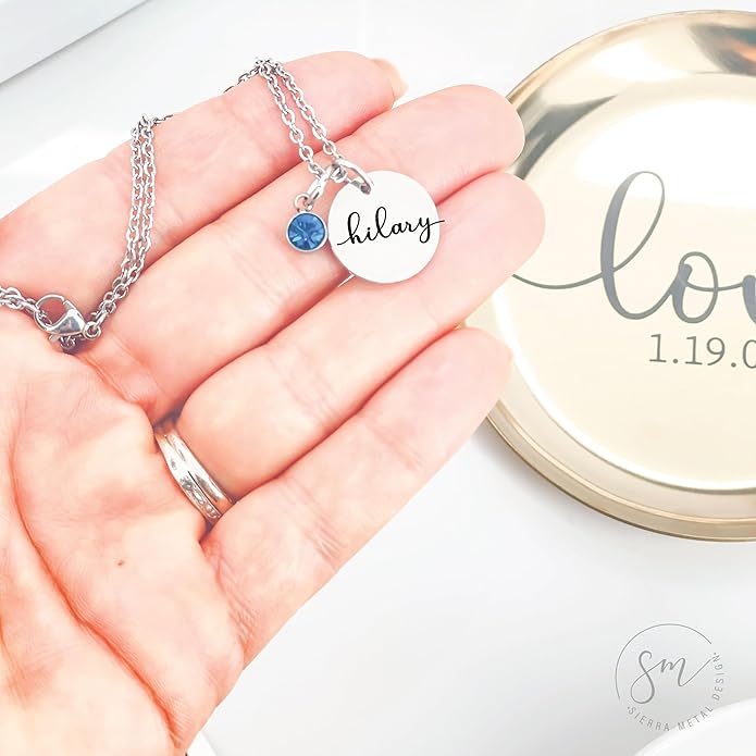 Personalized Birthstone Necklace | Custom Name Necklace | Girlfriend Gift | Friend Necklace for Women | Kinsley Birthstone Necklace Custom KINSLEY-BS-DISC