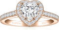 Elspeth 925 Sterling Silver Heart Engagement Ring for Women Heart Cut Cubic Zirconia Promise Ring Size 4-10