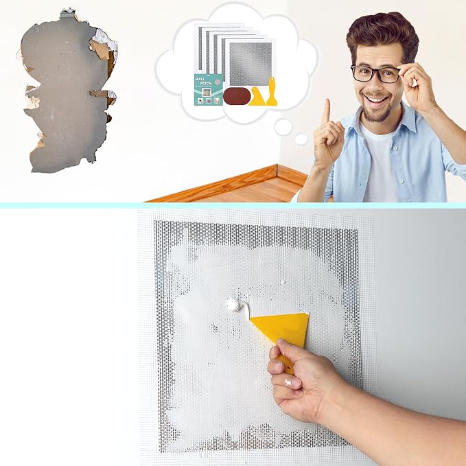 5Pcs Drywall Repair Kit Large Hole, 12 x 12in Self-Adhesive Drywall Patch | - Image 7