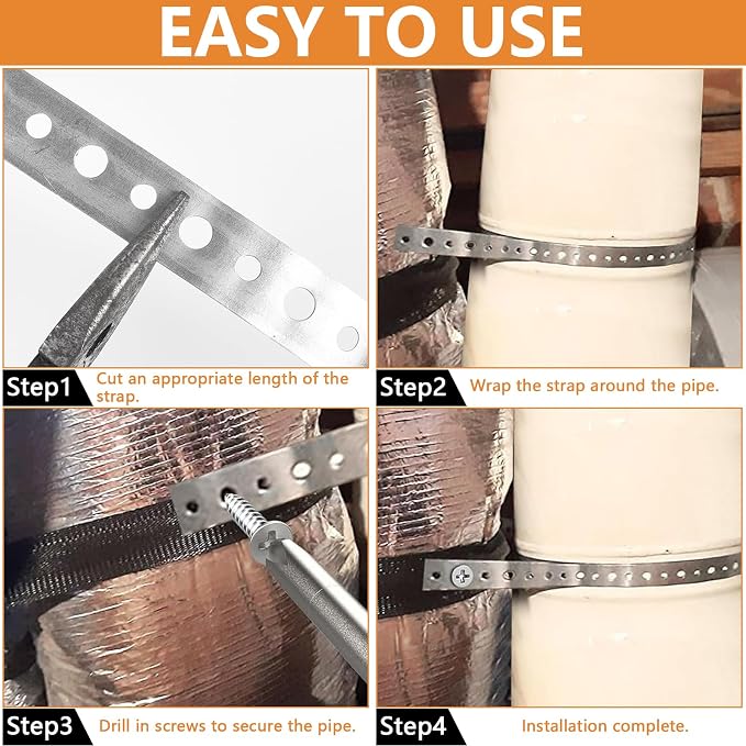 2 Pack Gavanized Metal Pipe Strap 3/4 Inch x 10 Feet 28 Gauge Pipe Strapping - Image 6