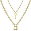 Turandoss Dainty Layered Choker Necklace, Handmade Y Pendant Necklace Multilayer Bar Disc Necklace Adjustable Layering Choker Necklaces for Women