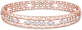 Bangle Bracelets for Women 3.65 Carat (ctw) Marquise And Round Shape Lab Grown Diamond 3-Row Cuff Bangle Bracelets In 14K Gold Over Sterling Silver Jewelry Gifts For Her Size-7.00 to 8.00 Inch
