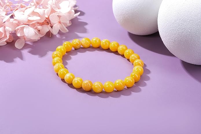 Jovivi Crystal Bracelets for Women Men - 8mm Handmade Natural Semi Precious Gemstone Beaded Bracelets, Round Stone Beads Stretch Bracelet, Healing Yoga Bracelets Jewelry Gifts