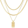 YEEZII Layered Gold Necklaces for Women Trendy, 3 Pcs 14K Gold Plated Choker Paperclip Box Chain Necklace, Stackable Women's Gold Pendant Necklaces Jewelry Set