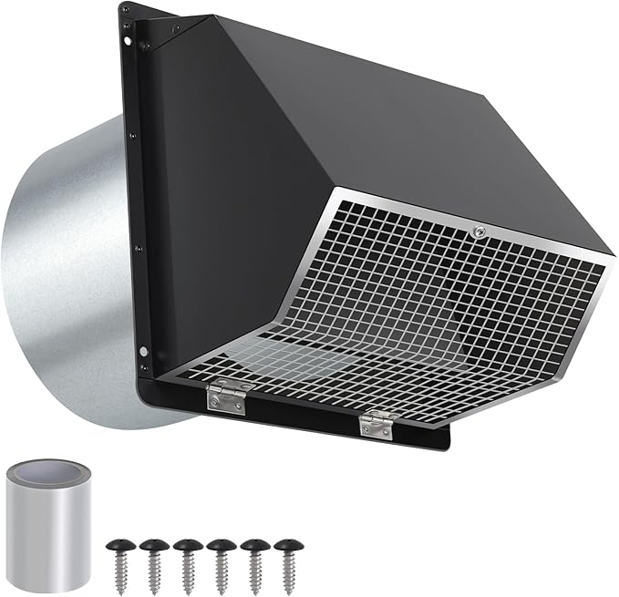 8 Inch Wall Vent Hood Wall Exhaust Vent Cover Outdoor Hooded Wall Vent by JYINCPED