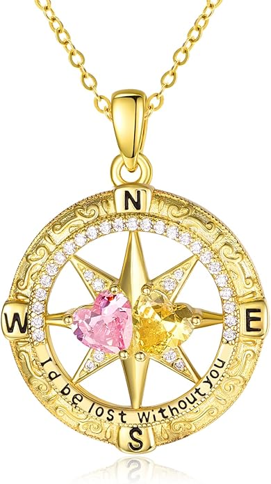 Valentine's Day Gifts for Wife 925 Sterling Silver Double Birthstone Pendant Necklaces I Love You for Always and Forever Necklace Anniversary Birthday Gifts for Wife Girlfriend Mom Her