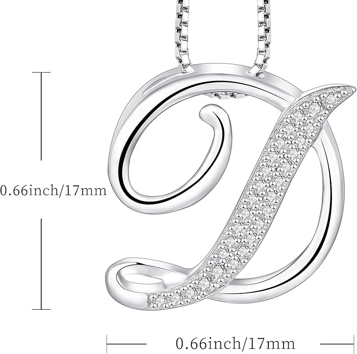 STARCHENIE Initial Necklace for Women 925 Sterling Silver Letter A-Z Pendant 26 Alphabet Jewelry