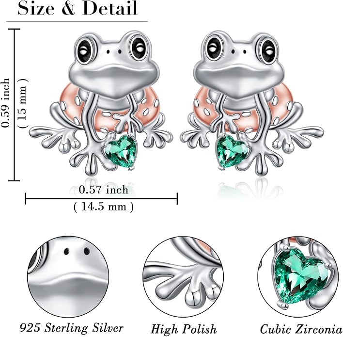 FLYOW 925 Sterling Silver Cute Animal Jewelry Hummingbird/Butterfly/Wolf/Corgi/Cat/Snake/Spider/Bat/Penguin/Bear/Opossum/Frog/Guinea Pig for Women Mother Friend Animal Lovers