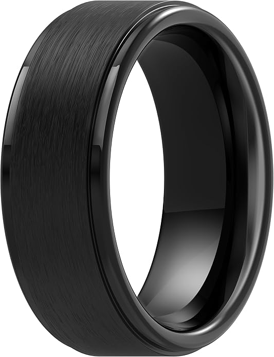 ThunderFit Silicone Rings for Men - 7 Rings / 4 Rings / 1 Ring Step Edge Rubber Wedding Bands 10mm Wide - 2.5mm Thick