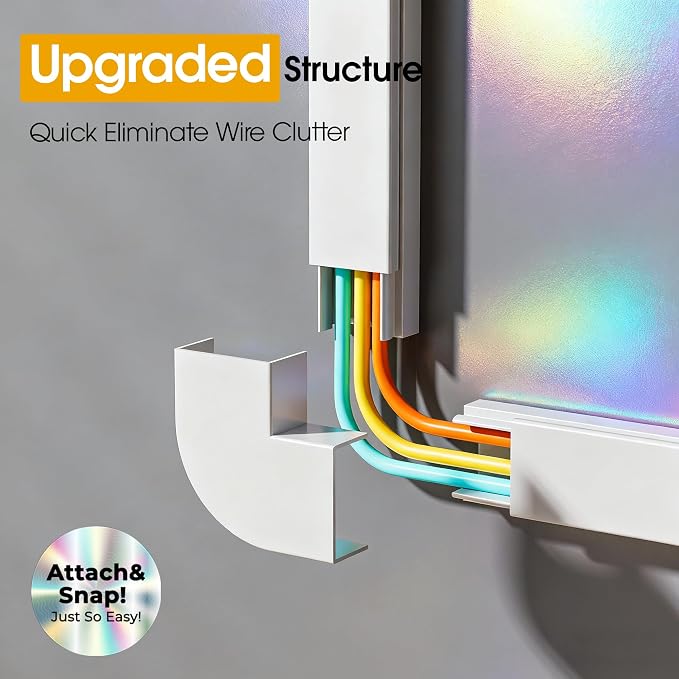 Wire Covers for Cords on Wall, 212.6in Cord Hider Wall, Cord Covers for 2-3 - Image 5