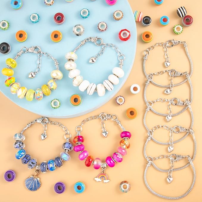 20 Pcs 6.3 Inch Snake Chain Charm Bracelets for Jewelry Making - Adjustable Snake Charm Bracelet Chains with Heart Shape Extender Chain DIY Bracelet Chain for Women