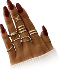 HAIAISO Silver Rings for Women Non Tarnish Stainless Steel Rings Set Dainty Gold Band Ring Stack Simple Stackable Thumb Pinky Ring for Multiple Size