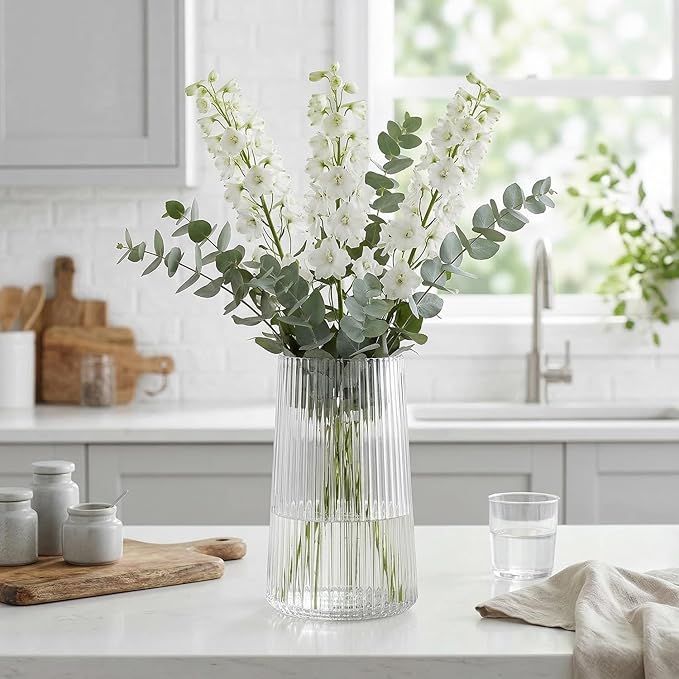 Clear Glass Vase for Flower, Flower Vase for Bouquet, Modern Glass Vases - Image 5