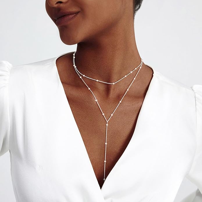 Zeffy Gold Pearl Necklace for Women, Dainty 14K Gold/Silve Plated Layered Pearl Choker Pearl Earrings Pearl Bracelets Wedding Trendy Gold Jewelry Set for Women Gifts