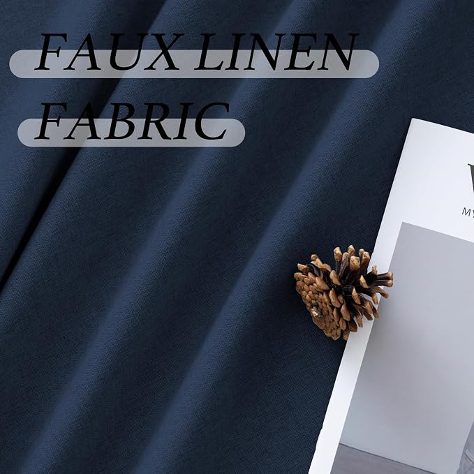 H.VERSAILTEX Soft Faux Linen Curtains 63 Inch Length 2 Panels - Image 5